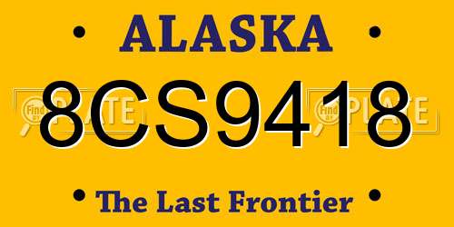8CS9418 Alaska License Plate
