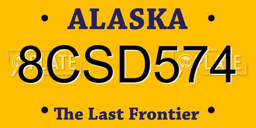8CSD574 Alaska License Plate