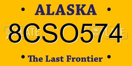8CSO574 Alaska License Plate