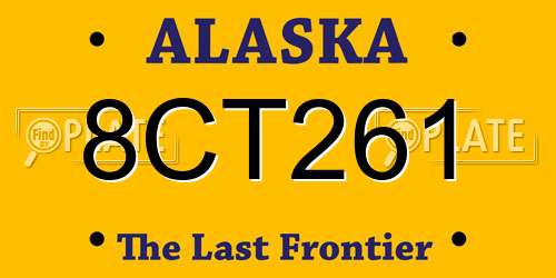 8CT261 Alaska License Plate