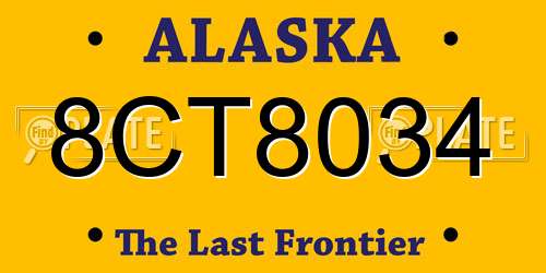 8CT8034 Alaska License Plate
