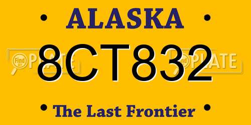 8CT832 Alaska License Plate