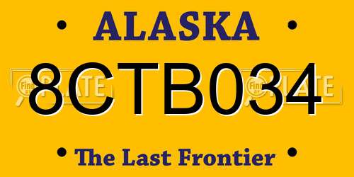 8CTB034 Alaska License Plate