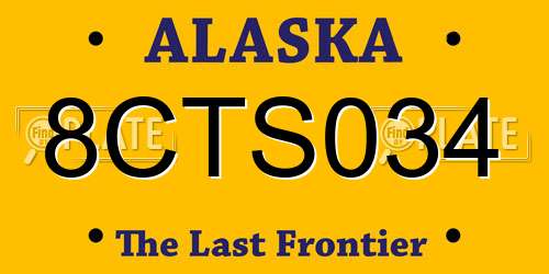 8CTS034 Alaska License Plate