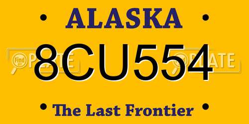 8CU554 Alaska License Plate