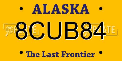 8CUB84 Alaska License Plate