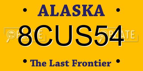 8CUS54 Alaska License Plate