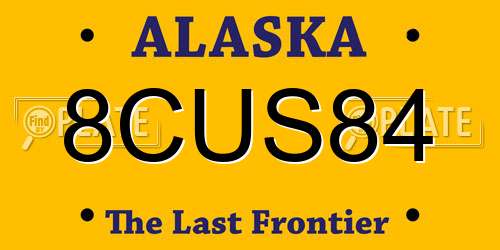 8CUS84 Alaska License Plate