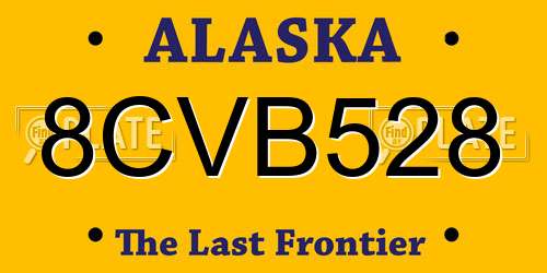 8CVB528 Alaska License Plate