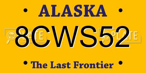 8CWS52 Alaska License Plate
