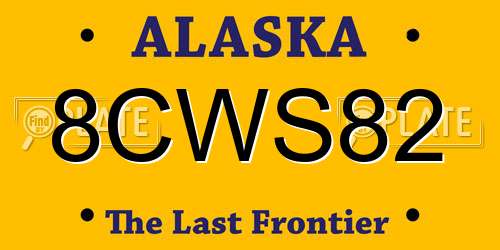 8CWS82 Alaska License Plate
