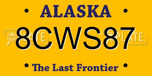 8CWS87 Alaska License Plate