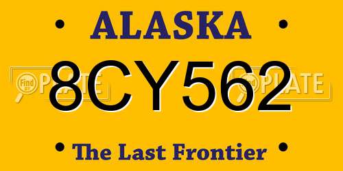 8CY562 Alaska License Plate
