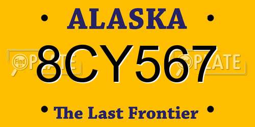 8CY567 Alaska License Plate
