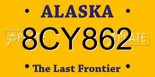 8CY862 Alaska License Plate
