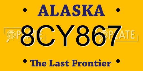 8CY867 Alaska License Plate