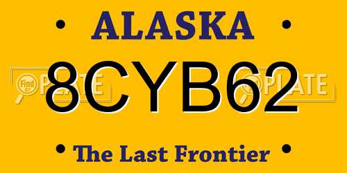8CYB62 Alaska License Plate