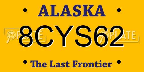 8CYS62 Alaska License Plate