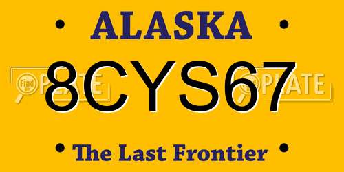 8CYS67 Alaska License Plate