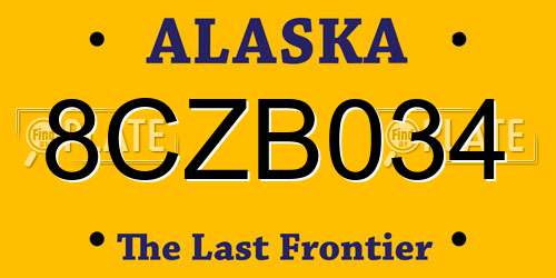 8CZB034 Alaska License Plate