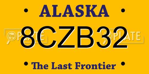 8CZB32 Alaska License Plate
