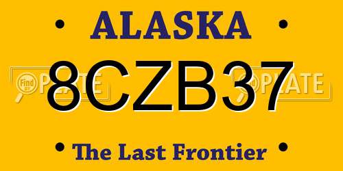 8CZB37 Alaska License Plate