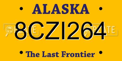 8CZI264 Alaska License Plate