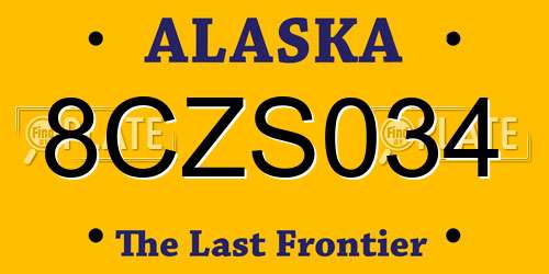 8CZS034 Alaska License Plate