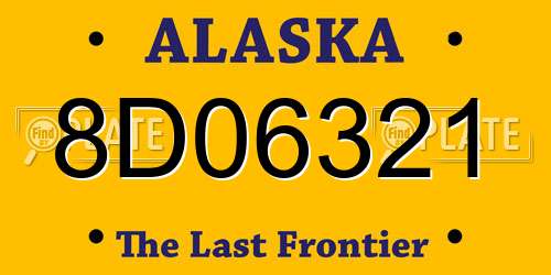 8D06321 Alaska License Plate