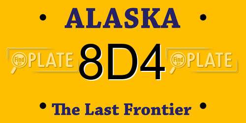 8D4 Alaska License Plate
