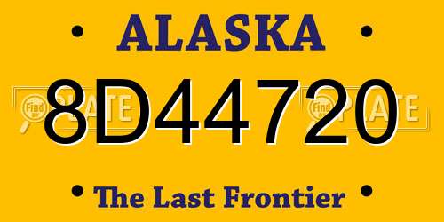 8D44720 Alaska License Plate
