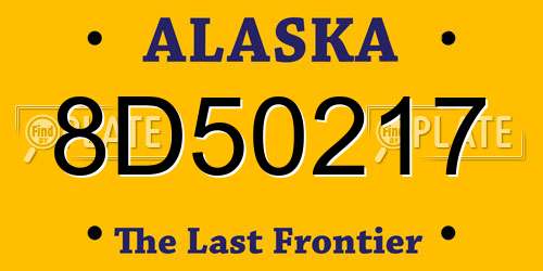 8D50217 Alaska License Plate