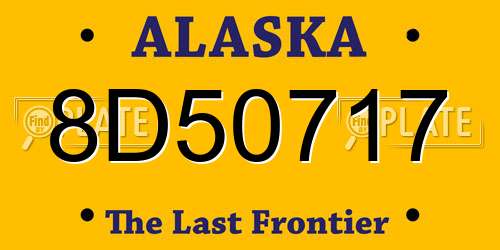 8D50717 Alaska License Plate