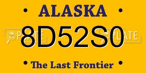 8D52S0 Alaska License Plate