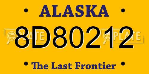 8D80212 Alaska License Plate