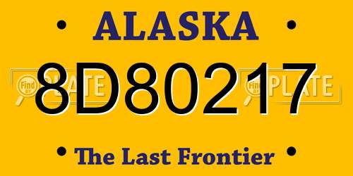 8D80217 Alaska License Plate
