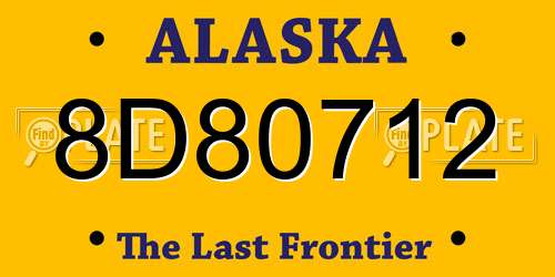 8D80712 Alaska License Plate