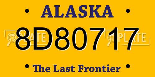 8D80717 Alaska License Plate