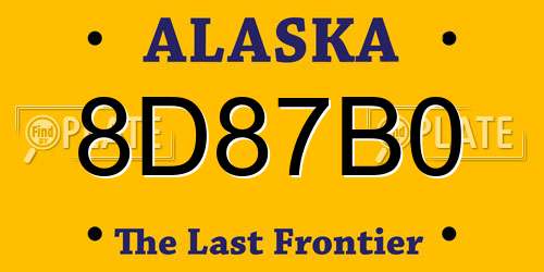 8D87B0 Alaska License Plate