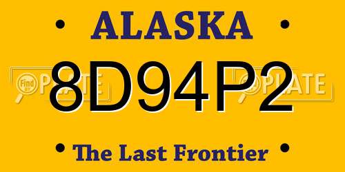 8D94P2 Alaska License Plate