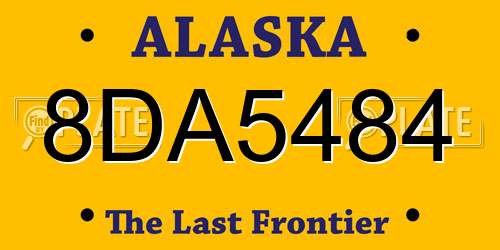 8DA5484 Alaska License Plate