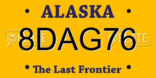 8DAG76 Alaska License Plate