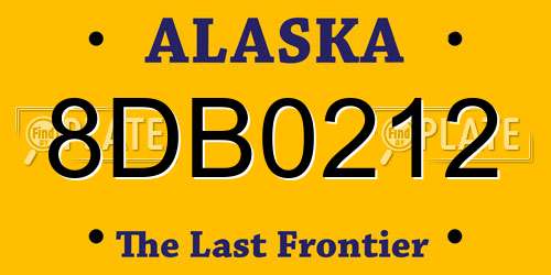 8DB0212 Alaska License Plate