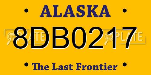 8DB0217 Alaska License Plate