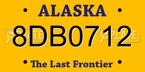 8DB0712 Alaska License Plate