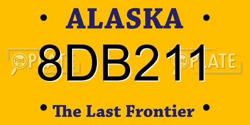 8DB211 Alaska License Plate