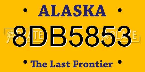 8DB5853 Alaska License Plate