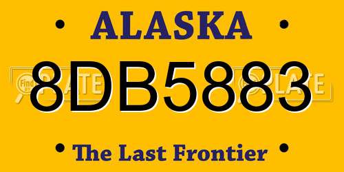8DB5883 Alaska License Plate