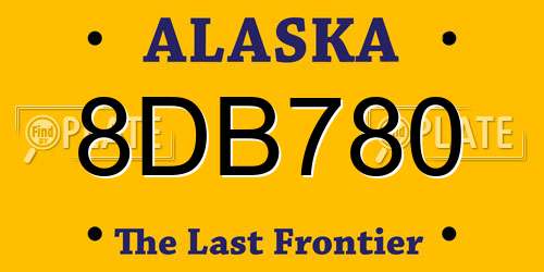 8DB780 Alaska License Plate