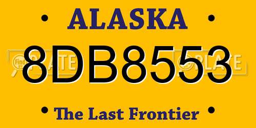 8DB8553 Alaska License Plate